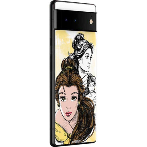 Disney Princess Belle Sketch Google Pixel 6 Pro Skin